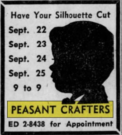 Peasant Crafters - Sep 1960 Ad